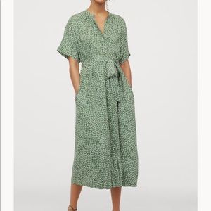 Green Belted Shirt Dress
